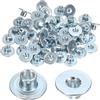 M METERXITY 50-Pezzi Dadi A T M6x8mm Zincati Acciaio Al Carbonio Dado A T Base Rotonda Dadi Per Saldatura Foro Passante Ferramenta Per Mobili Flangia Filettatura Femmina Argento