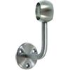 FORNITURE ZAMBON SOSTEGNO CORRIMANO INOX AISI 304, CON PIASTRA A TRE FORI, PERNO PIEGATO CON ANELLO - MISURA 33,7