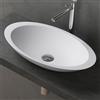 doporro Lavabo da Appoggio, Lavandino Bagno 59.3x35.1x10.7cm, Lavabo da Minerale Fuso Colossum802, Bianco Opaco