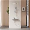 EMKE Colonna Doccia con Termostato, Cromo, Illuminazione LED, Set Doccia Effetto Pioggia con 3 Modalità di Getto, Doccia a Mano + Doccia a Pioggia + Uscita Inferiore