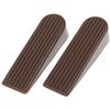 TopHomer 2 fermaporta in gomma resistente, fermaporta per pavimento, antiscivolo, marrone