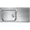 EVHOC Lavello Cucina Sopratop 100 x 50 cm, 1 Vasca a Sinistra con Gocciolatoio, Lavandino in Acciaio Inox con Finitura Satinata, Piletta Inclusa, Made in Italy, AURA M