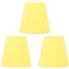 Gsycle Paralume in tessuto di stoffa da 3 pezzi, paralumi innovativi E14 Paralume per lampada da tavolo piccolo Paralume per lampada da terra Paralume per lampada a botte per comodino (Giallo Limone)