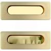 KUMGROT 2 maniglie per porte tascabili da incasso, per porta scorrevole, maniglia per porta nascosta, per armadio, porta fienile, 96 mm, foro centrale oro
