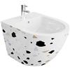 LAVITA Bidet universale da parete Sofi Stone con foro per rubinetto e protezione per troppopieno in ceramica, per il montaggio a parete, igienico e facile da pulire, 36,5 x 49 x 32,5 cm