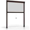 ESTO Zanzariera a rullo per Finestra Diverse Misure e Colori, Zanzariera Finestra Rete, Incasso per Finestre Scorrevole con Rotolo e Telaio Rovere/160 cm/80 cm