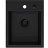 empiria SINK QUALITY SINK Quality Lavello Piccolo Granito nero 40 x 50 cm - Sifone nero a pulsante e impregnazione inclusi - Lavandino in Granito Cucina al mobile 40 cm - Lavello Cucina 1 Vasca
