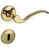 JUVA Set di Porte | Maniglia per porte di spessore 35-47 mm | 1 Set - Maniglia incl. materiale di fissaggio | Rosette per Vintage in Ottone Antico Lucido - Cucchiaio | BB - Buntbart