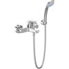 Ideal Standard - Ceraflex, Miscelatore esterno per vasca o doccia, Kit completo di doccetta ad una funzione e flessibile da 1500mm, Cromato
