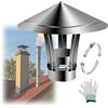Generico 50~300 Mm Cappellino Per Scarico Fumi, Cappello Per Camino Sul Tetto In Acciaio Inox 201, Tappo Di Sfiato E Da Pioggia Con Guanti, Per Stufa A Legna E Caldaia(180 mm-7.1 in)