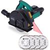 VONROC Scanalatore per tracce muro 1700W, 150mm. Include 6 dischi diamantati e sacca portautensili. Larghezza di taglio regolabile 14/19/29 mm. Con connettore aspirapolvere