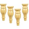 JIAOLUN123 4 Piedini per Mobili in Legno Tipo di Zucca Gambe per Mobili Cabinet Piedi del Divano Tavolo Letto Armadio Guardaroba,Colore del Legno(18cm)