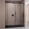 doporro Box Doccia Nicchia Porta Scorrevole Bagno 110x195 cm in Vetro Temperato Trasparente 6 mm Anticalcare con Profilo Nero - Teramo12K