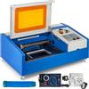 Sihao Macchina per incisione laser 40W Macchina per incisione laser CO2 Macchina da taglio laser 30x20cm USB 220V Europlug per legno/pelle/carta/plastica/vetro/gioielli/pietra/ceramica ecc (Blu e bianco)