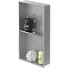 LuxeBath Nicchia a Parete in Acciaio Inossidabile con 2 Ripiani 30x60x10 cm Argento Nicchia per Doccia con Telaio Ripiano Doppio Incorporato Nicchia Piastrellabile per Bagno Nicchia Piastrellabile