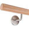 Treppen- und Geländerstudio Graber Corrimano in legno di faggio laccato Ø 45 mm con staffe in acciaio inox comprese_nuovo (100 cm + 2 staffe)