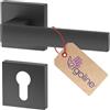 ERGO line La Maniglia ERGO Quadrata in Grafite Opaca per Porte Con Serratura e Cilindro di Chiusura - Guarnizione Inclusa