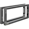 HOLZBRINK Supporti per mensole in metallo 45x20 cm HLA-A (2 pz) | Reggimensole da muro, staffe per mensole lavabo da appoggio | Colore: Acciaio Grezzo Laccato