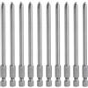 QUARKZMAN 10Pz #2 Punte Cacciavite Phillips PH2 1/4 Gambo Esagonale 4.33 (110mm) Lungo Acciaio S2 Magnetiche Inserti per Avvitatore Cacciavite Elettrico Punte Trapano 0.197 (5mm) Asta