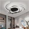 AHQX Plafoniera Moderna Ciondolo Principale Dimmable Soggiorno Con Lampada Controllo Remoto Forma Vortice Soffitto Lamp Camera Letto Design Metallo Acrilico Sala Pranzo Interna Lampadario,Black/56cm/72w