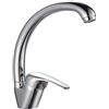 FLORENZI RUBINETTERIE Rubinetto Miscelatore lavello Cucina Lavanderia con Canna Curva Color Cromo con areatore e Kit accessori per Montaggio