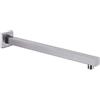 TRUSTMI Braccio doccia quadrato con flangia in acciaio inox resistente a pioggia soffione prolunga tubo da bagno, montaggio a parete da 16 pollici, nichel spazzolato