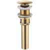 HSNJKLF Piletta Lavabo Bagno Lavello a rimbalzo dorato Lavabo in rame Lavabo in vetro Accessori di scarico a pressione Scarico for bagno Lavello for lavabo Scarico pop-up Piletta per Scarico Lavabo(Golden A)