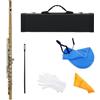 KWETVSH flauto Flauto traverso professionale placcato argento con chiave C a 16 fori chiusi con chiave E (Color : Gold Silver)