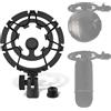 Geekria per Creators Supporto shockmount per microfono anti-vibrazione compatibile con Blue Yeti, Yeti X, Yeti Pro, Yeticaster, Snowball, Snowball ICE, adattatore clamp, nero