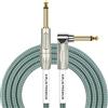 KIRLIN Cable IWB-202PFGL-20/OL - Cavo strumenti dritto su angolo retto, spina 1/4, rivestimento in tweed verde oliva