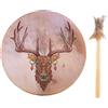 Generic Tamburo a mano sciamano, strumento di guarigione del suono Veg an Shaman | Musica sciamano spirituale da 22,9 cm | Tamburo siberiano per gli amanti della musica sciamanica fatta a mano per gli amanti