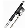 Vingobow Arco per violoncello 4/4 Full Size Capelli neri e capelli bianchi Design unico Avanzato in fibra di carbonio Arco perfetto suono e ben bilanciato (fiocco naturale per violoncello)