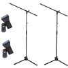 PROEL RSM180 - Coppia aste per microfono a giraffa + PROEL APM30 pinze porta microfono, Nero - Bundle (RSM180 x 2 + APM30 x 2)
