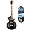 keepdrum LTD EC-256 BLK Chitarra elettrica Nero + keepdrum Mono cavo jack