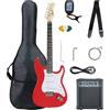 McGrey Rockit ST Set Chitarra Elettrica 8 pezzi per principianti: chitarra, amplificatore, corde, custodia, accordatore, plettri, tracolla e cavo. Colore Fiesta Red.