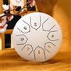 Generico Tamburo da Pioggia per Esterno, Handpan Steel Tongue Drum a 13 Note, con Bacchette e Borsa per Trasporto Strumento a Percussione Chakra da 6 Pollici(Bianca,6 pollici 8 note)