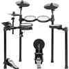 XDrum DD-460P E-Drum Kit - Batteria elettronica compatta - 25 kit e 15 brani - Mesh Heads - Snarepad a 2 zone e Kickpad con pedale - Piatti con funzione di stop - Nero