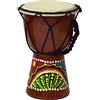 Simandra Tamburo djembe 15 cm, motivo: bongo africano, dipinto a mano, tamburo ritmo