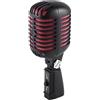 Wrtysully 1 PCS Microfono Vocale Dinamico retrò Professionale Microfono Swing Nero e Rosso per Esibizioni dal Karaoke