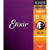 Elixir Suitable for Elixir Saiten Phosphor Bronze Akustik-Gitarrensaiten mit NANOWEB® Beschichtung, Light (.012-.053)