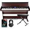 FunKey DP-88 II Pianoforte digitale marrone, set con panchetta, cuffie e guida (tedesco)
