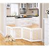 PAWLAND-Pieghevole In Legno Per Cani,Cancello per Cani,Magic Pet Recinzioni, Pet Barriera Cancelletto Di Sicurezza,Portatile Pieghevole Dog Barriera Di Sicurezz,4 Pannelli,Altezza 24 Pollice,Bianco