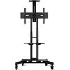 OEM ONKRON Supporto mobile per TV 40-70", con ripiani, regolabile in altezza, nero