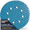 POWERTEC Dischi abrasivi a forma di diamante a 8 fori da 12,7 cm, confezione da 30 grane assortite (60/80/120) per levigatrici orbitali casuali, supporto in tessuto J-Weight per una lunga durata,