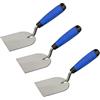 DEWEPRO Set Da 3 Spatole Da Stuccatore 60mm In Acciaio Inox Antiruggine Con Impugnatura Soft Ergonomica - Spatole Professionali Per Gesso Intonaco E Malta Per Muratori E Fai Da Te