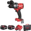 Milwaukee M18FPD3-502 Fuel Cordless Trapano a percussione 2 x 5ah e caricabatterie