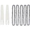 GErnie Catena for motosega da 5 pezzi da 6 pollici con barra di ricambio for motosega elettrica a batteria, catena for sega guida for la lavorazione del legno