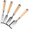 WYRMB 4 pz 25-51mm Scalpello da carpentiere Strumento da falegname Scalpello piatto Set Coltello da intaglio professionale Graver Intaglio Strumenti di legno Utensili da tornio