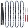 LQZAXSRDR Catena di ricambio in acciaio per mini motosega, Set mini motosega in acciaio da 8 pollici, passo 1/4, calibro .043, catena semi-scalpello 47 DL(Set 4)