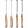 WYRMB Scalpello per legno Set di scalpelli da banco per intaglio del legno, Scalpello a mano per legno, Scalpello per bordi smussati per legno affilato, Larghezza testa taglierina - 6 mm, 8 mm, 14 mm, 18 mm